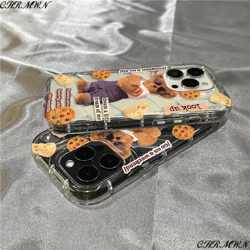 Ốp Điện Thoại Mềm Trong Suốt In Hình Gấu Nhỏ Dễ Thương Cho iPhone14promax11 8 1312 / xr Qi P9E3