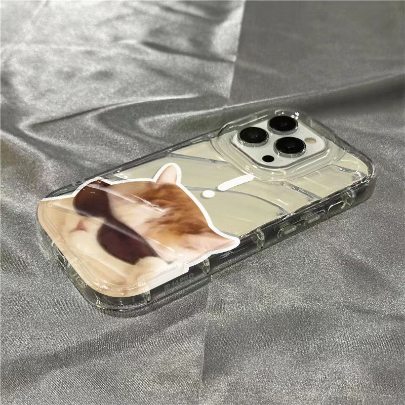 Plus Ốp Điện Thoại Mềm Trong Suốt Họa Tiết Mèo Đeo Kính Mát Có Khóa Kéo Cho iPhone14promax11 / xr 71312 8