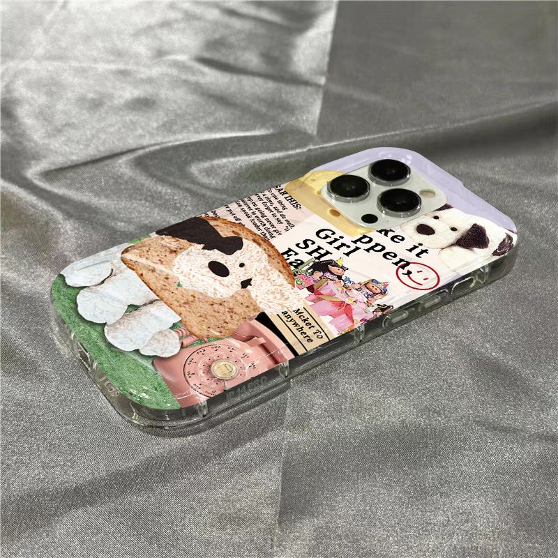 Ốp Điện Thoại Mềm Trong Suốt Hình Cún Cheesecake BOY0 Cho iPhone14promax 1312 / 11 7 / 8plus xr / sins BOY0