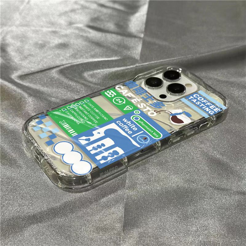 Ốp Điện Thoại Mềm Trong Suốt Họa Tiết Cà Phê Cho iPhone14promax 1312 / 11 7 / 8plus xr / sins Vqff