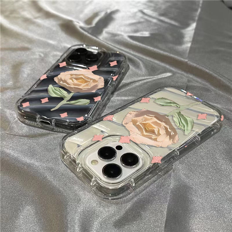 Ốp Điện Thoại Mềm Trong Suốt In Hình Hoa Hồng Dễ Thương Cho Iphone 7plus8sins 1312 11 Xr 14Promax JMSF