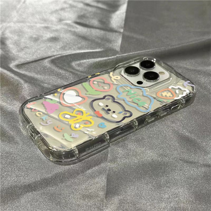 Ốp Điện Thoại Mềm Trong Suốt Họa Tiết Cánh Bướm / Gấu Dễ Thương Cho Iphone 1312iphone14promax 711 / 8 xr / plus XH3Z