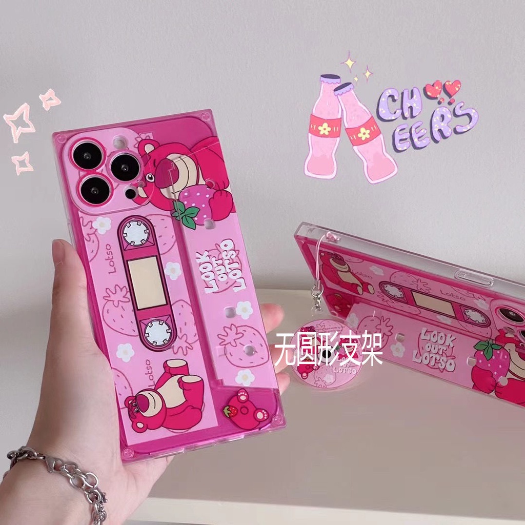 Ốp Điện Thoại Có Giá Đỡ Hình Băng Cát Sét / Gấu Dễ Thương Cho Apple Iphone 12 13 11 14Promax