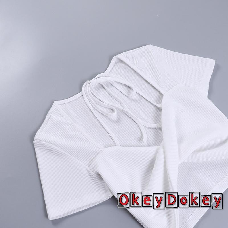 Áo Thun Ngắn Tay Ôm Dáng Màu Trơn Thiết Kế Thắt Nút Độc Đáo Thời Trang Mùa Hè Cho Nữ