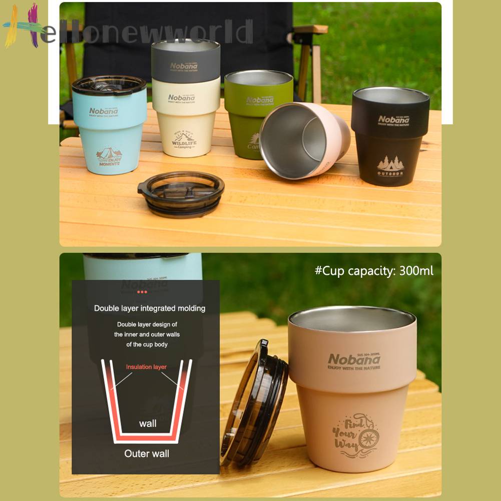 Cốc Uống Nước Cách Nhiệt Bằng Thép Không Gỉ Dung Tích 300ML