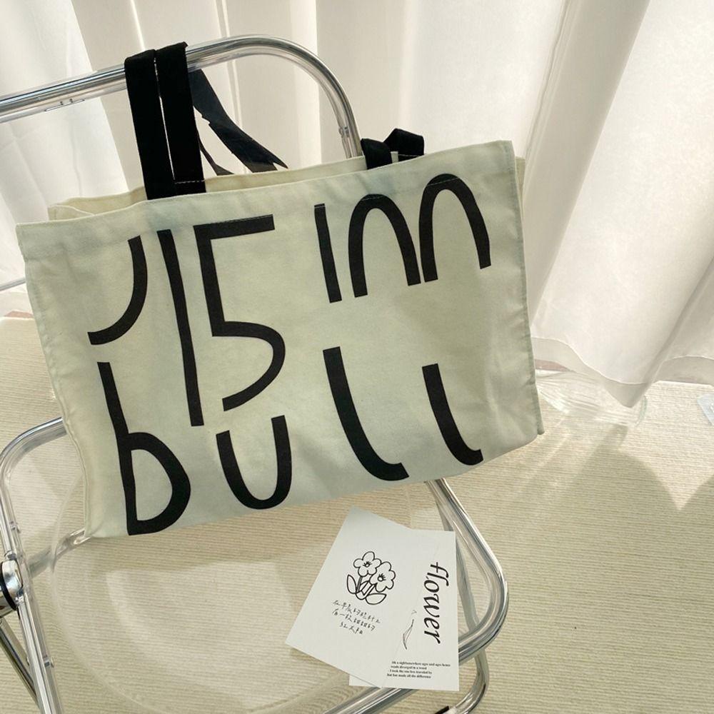 DYRUIDOJ Túi Xách Canvas Cỡ Lớn In Chữ Thời Trang Cho Nữ