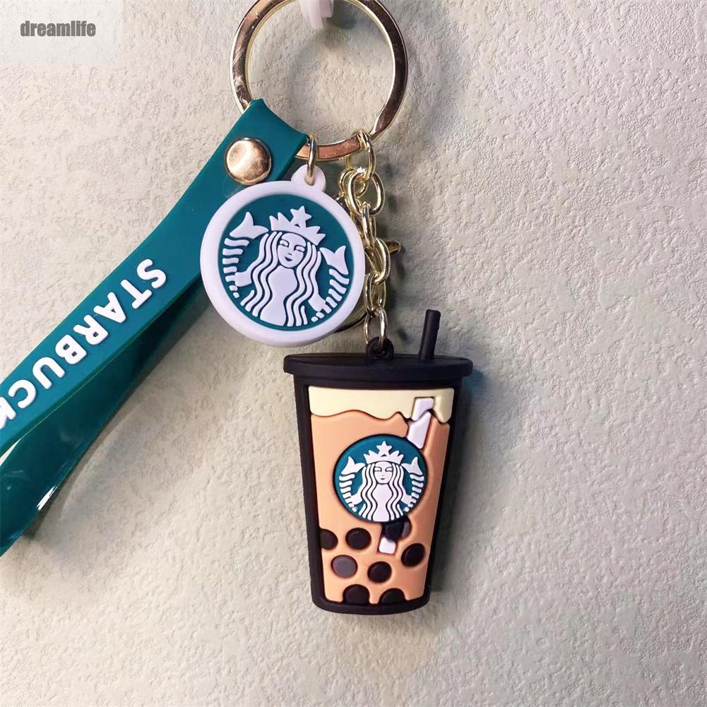 Starbucks Móc Khóa Hình Ly Cà Phê Hoạt Hình Xinh Xắn