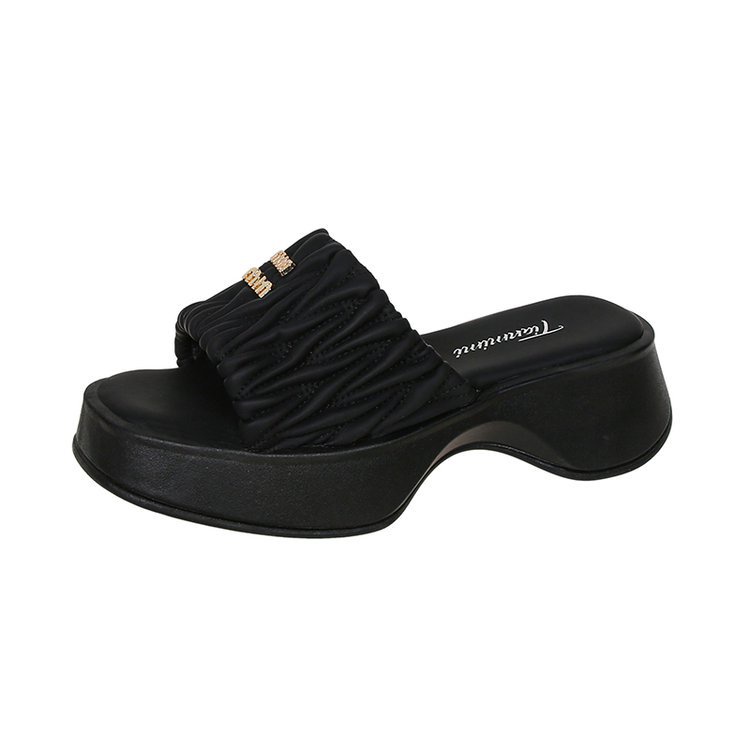 197.（bột barbie）Dép Sandal Đế Dày Thời Trang Mùa Hè Phong Cách Pháp Cho Nữ