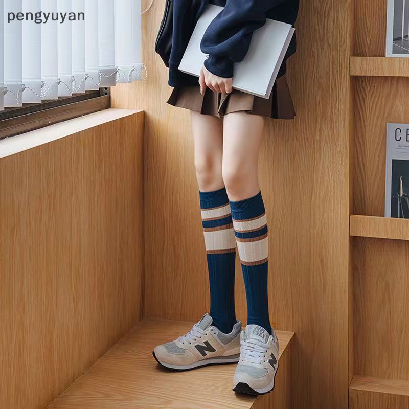 [pengyuyan] Vớ Dài Qua Gối Mỏng Thoáng Khí Kẻ Sọc Nhiều Màu Sắc Dành Cho Nữ Sinh / Tiệc Tùng / Đi Học / Tiệc Tùng [Mới]
