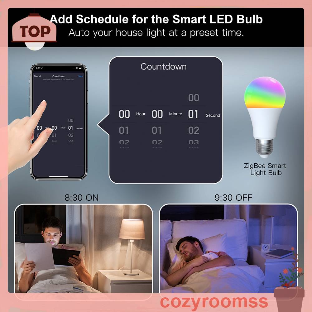 Bóng Đèn LED Thông Minh E27 RGB Cho Alexa Google Home
