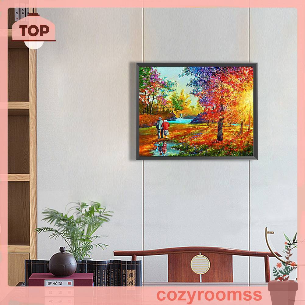 Tranh Đính Đá Kim Cương Toàn Bộ 5D DIY Hình Cặp Đôi Lãng Mạn Trang Trí Nhà Cửa