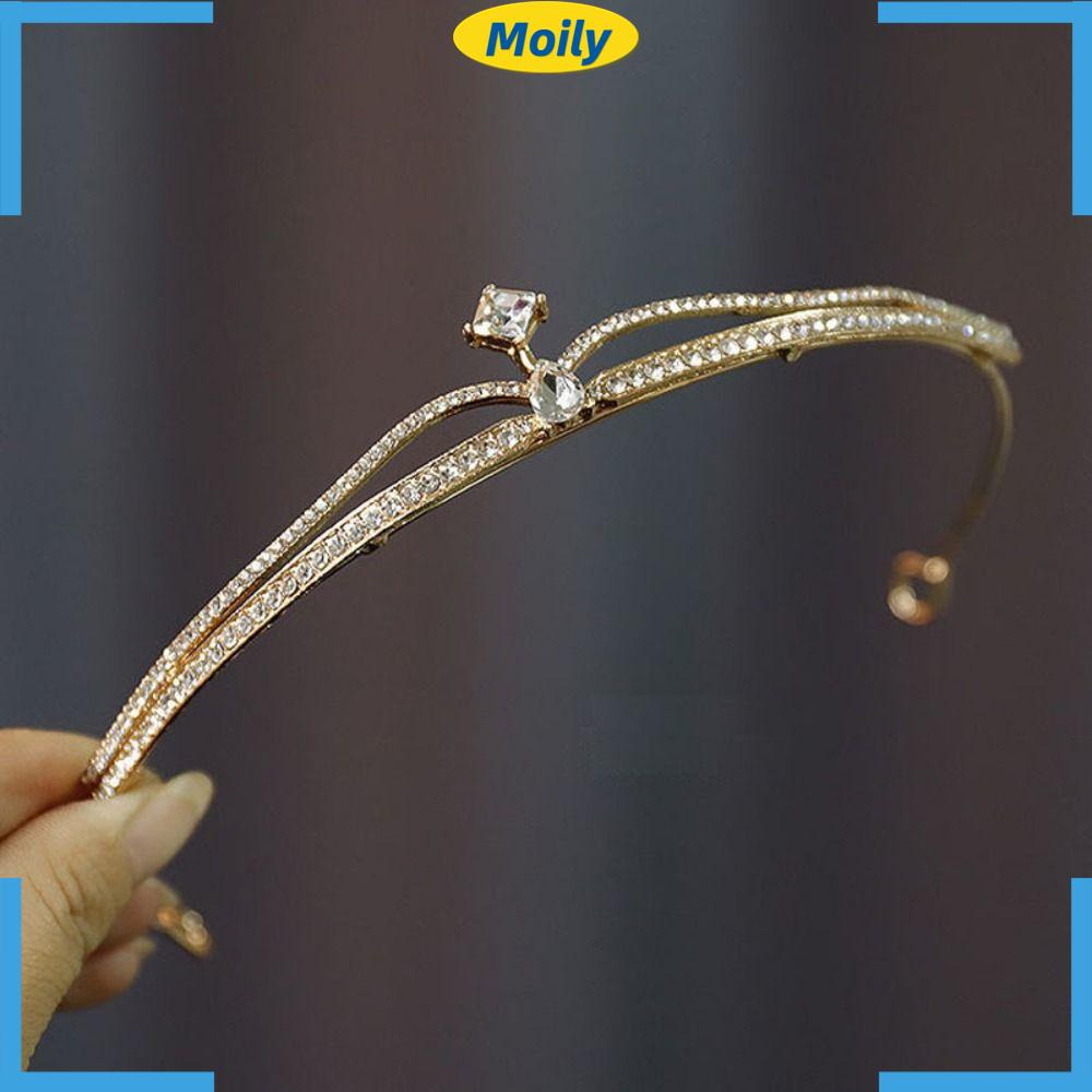 MOILYVN Vương Miện Hợp Kim Đính Đá Xinh Xắn Cho Cô Dâu