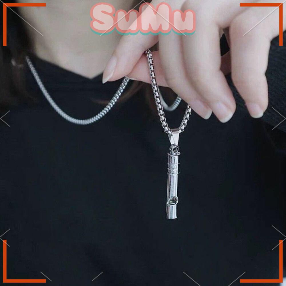 Set 3 Vòng cổ Thép Titan Mặt Còi Hình Học Giảm Căng Thẳng Dành Cho Nữ