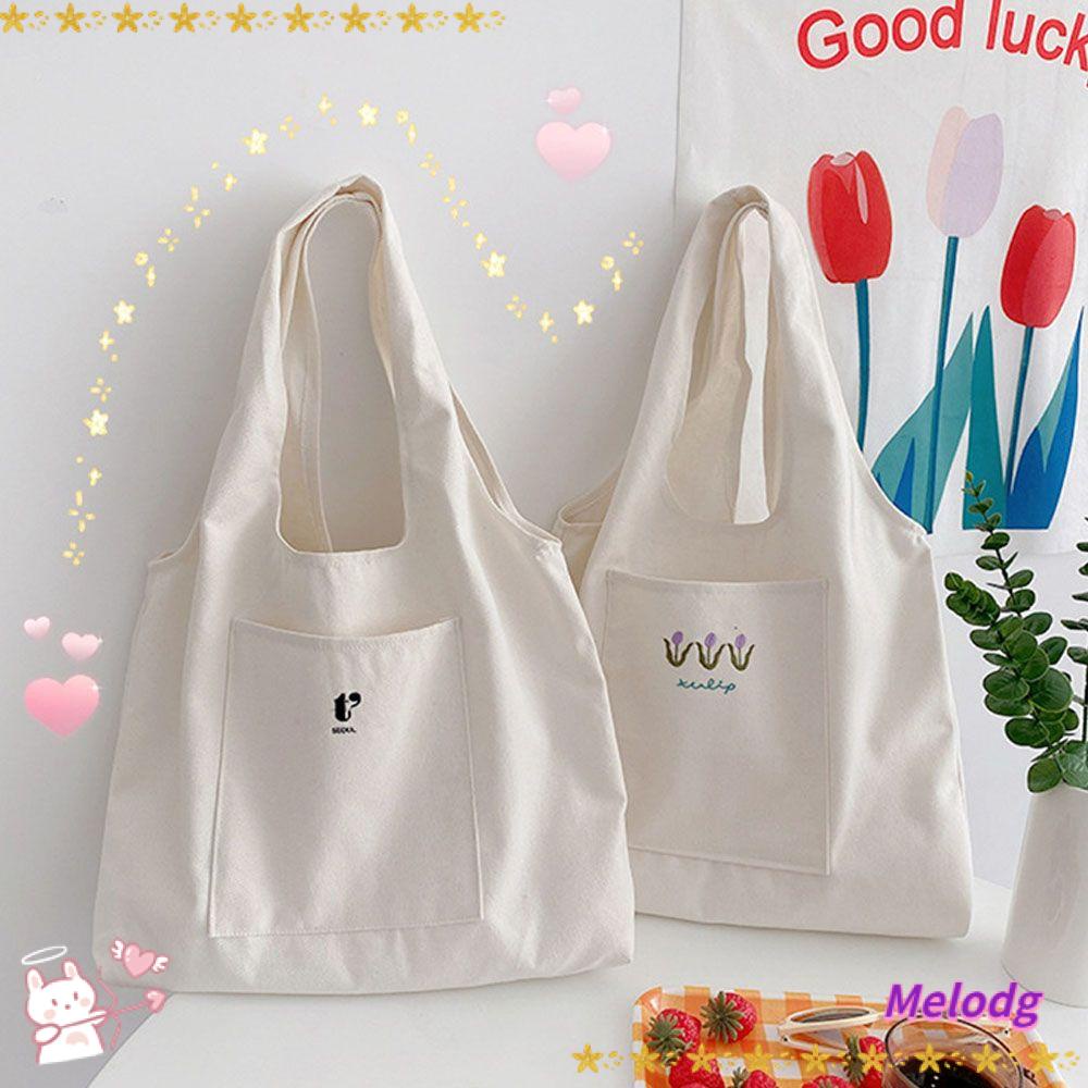 MELODG Túi Xách Canvas Phong Cách Nhật Bản Đơn Giản Cho Nữ
