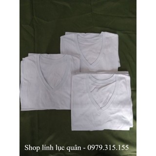Áo thun lót trắng - xanh nam cổ tim cổ tròn loại sịn 30k-45k-55k