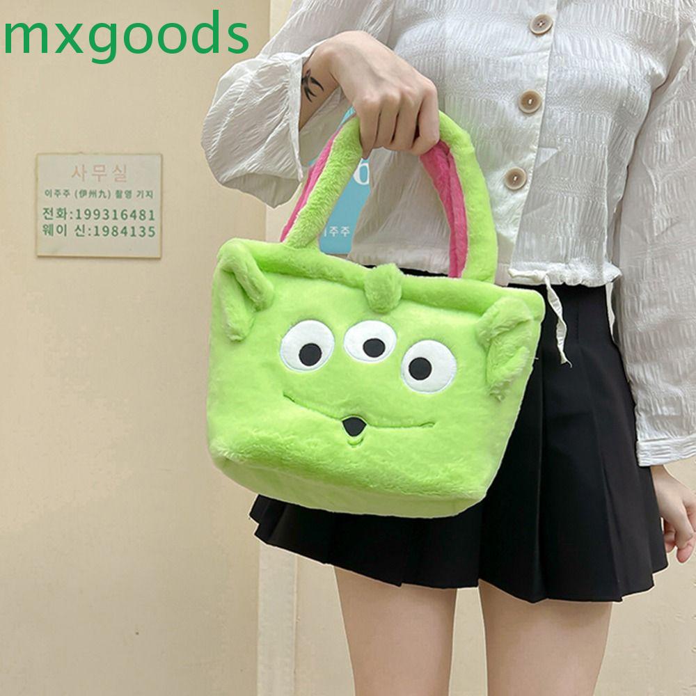 MXGOODS Túi Xách Hai Mặt Cỡ Lớn Bằng Nylon In Họa Tiết Gấu / Người Ngoài Hành Tinh Sáng Tạo