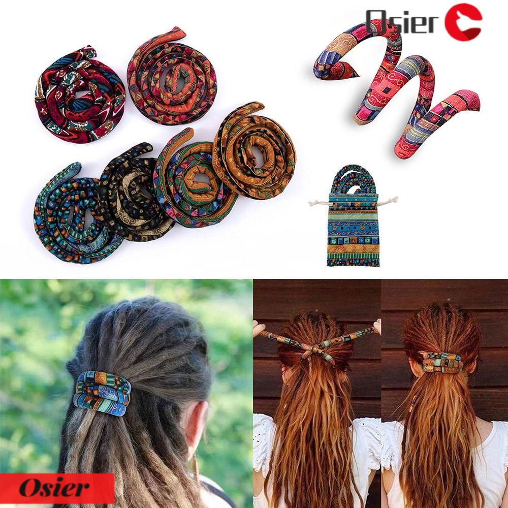 OSIER1 Dây Buộc Tóc Dạng Xoắn Ốc Phong Cách Bohemian Thời Trang Cho Nữ
