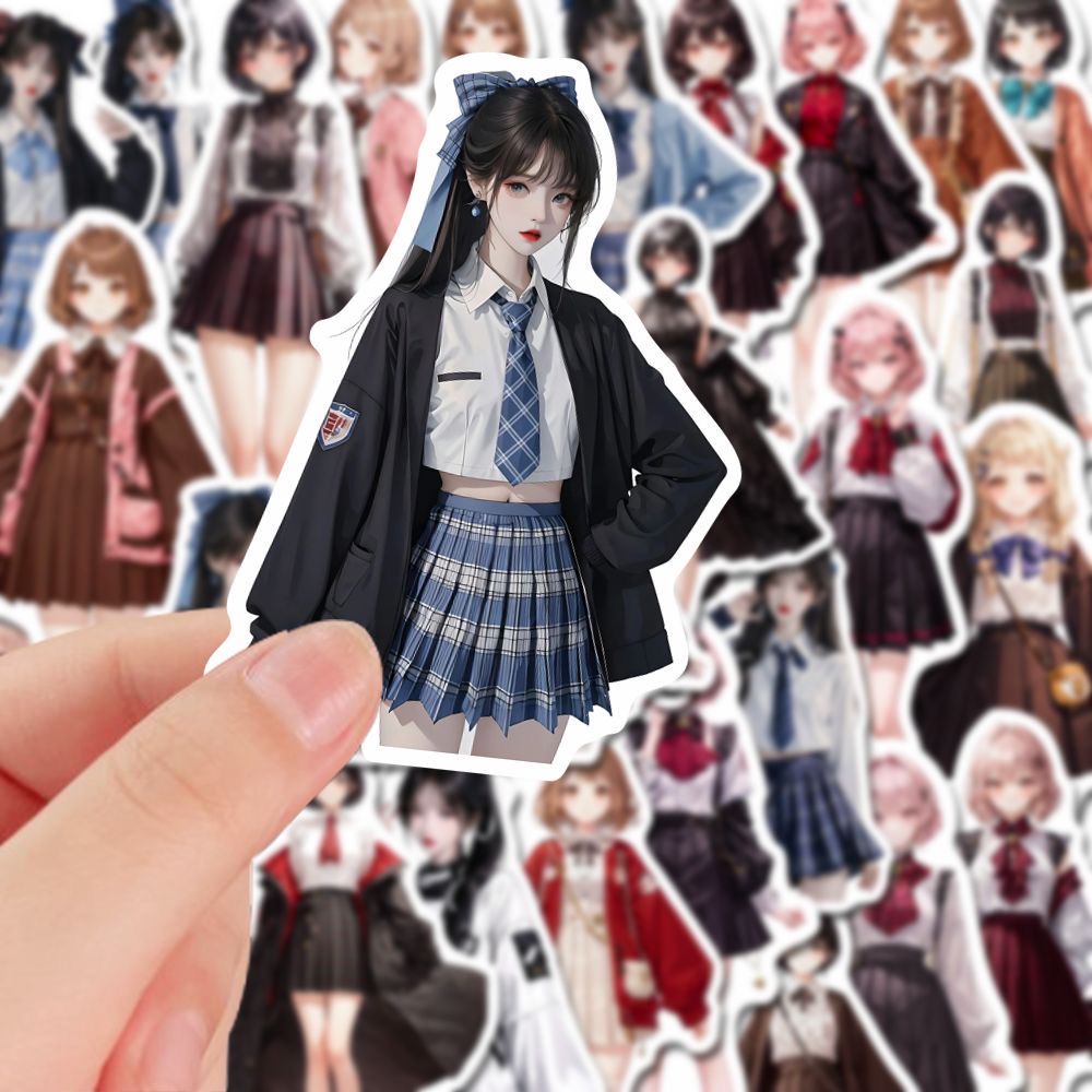 Set 48 Sticker Hình Cô Gái anime Ngọt Ngào