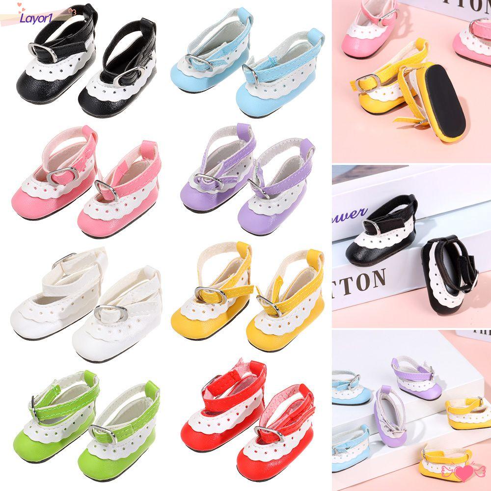 LAYOR1 Giày Da Sáng Nhiều Màu Cho Búp Bê 5cm Tỉ Lệ 1 / 6