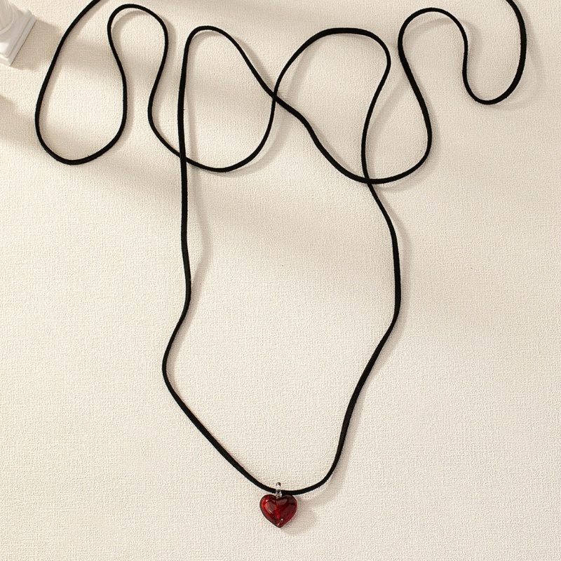 Vòng Cổ Choker Mặt Trái Tim Và Quả Cherry Có Thể Điều Chỉnh Kích Cỡ Dành Cho Nữ