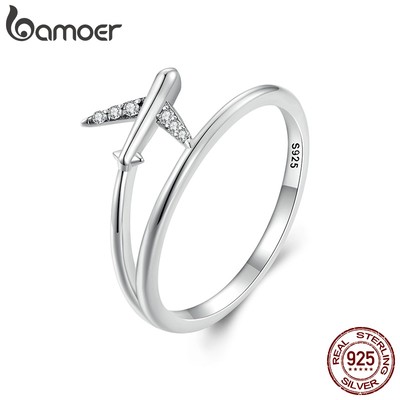 BAMOER Nhẫn BạC 925 HìNh MáY Bay ThờI Trang Cho Nữ