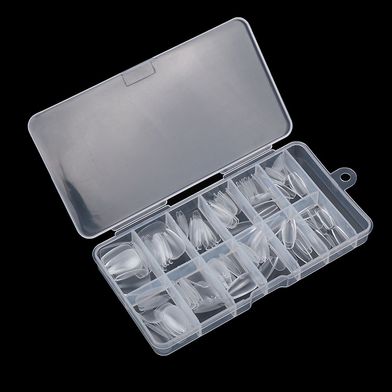 Hộp 120 Móng Tay Giả Bằng Acrylic Mềm Mại Điêu Khắc Hình Viên Thuốc