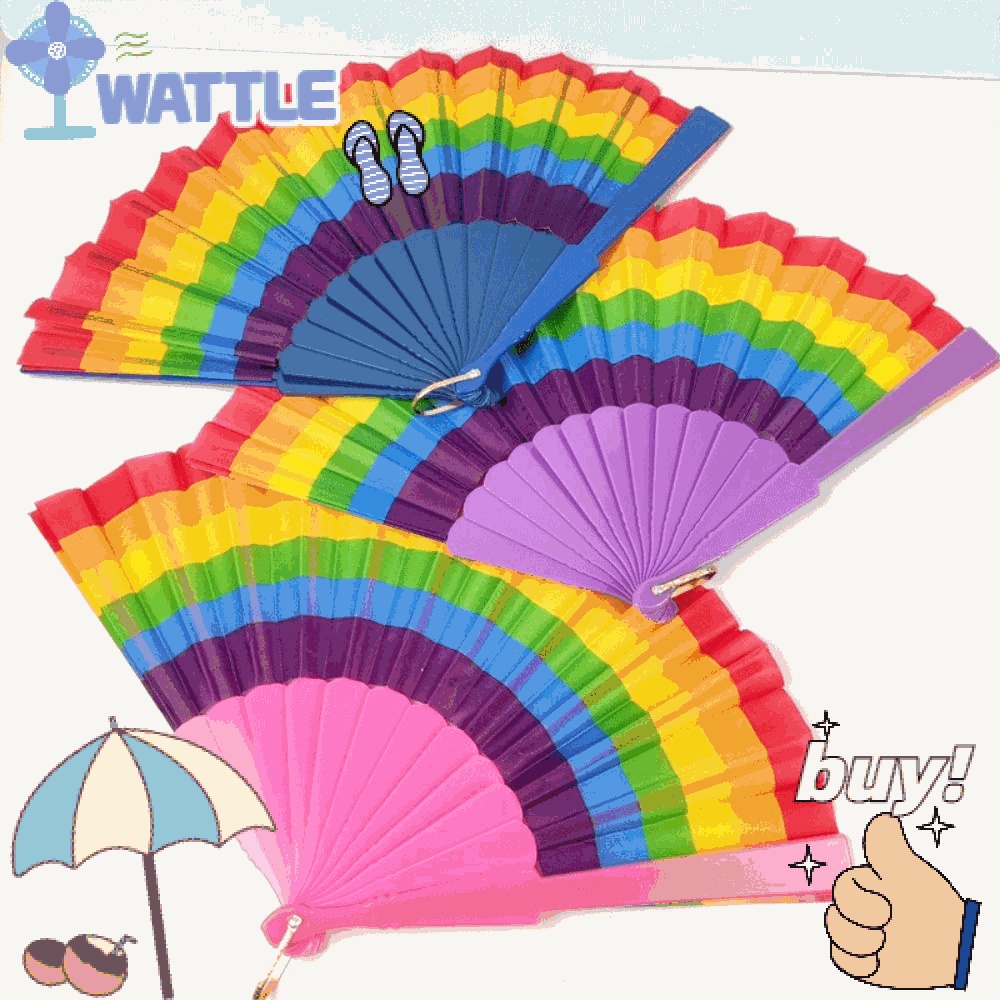 Quạt Xếp Màu Cầu Vồng Mới Dành Cho Trẻ Mẫu Giáo