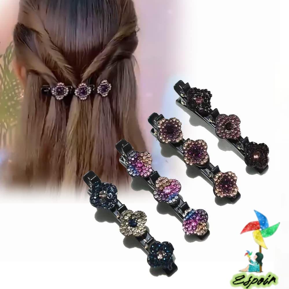 ESPO Set 4 Kẹp Tóc Mỏ Vịt Bằng Vải Satin Thời Trang Dành Cho Nữ