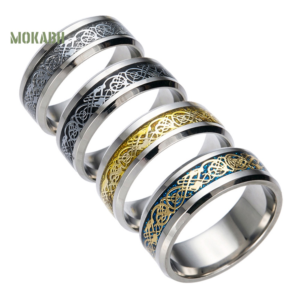 [Mok Abh] Nhẫn Thép Titan Trơn Phong Cách Cho Nam