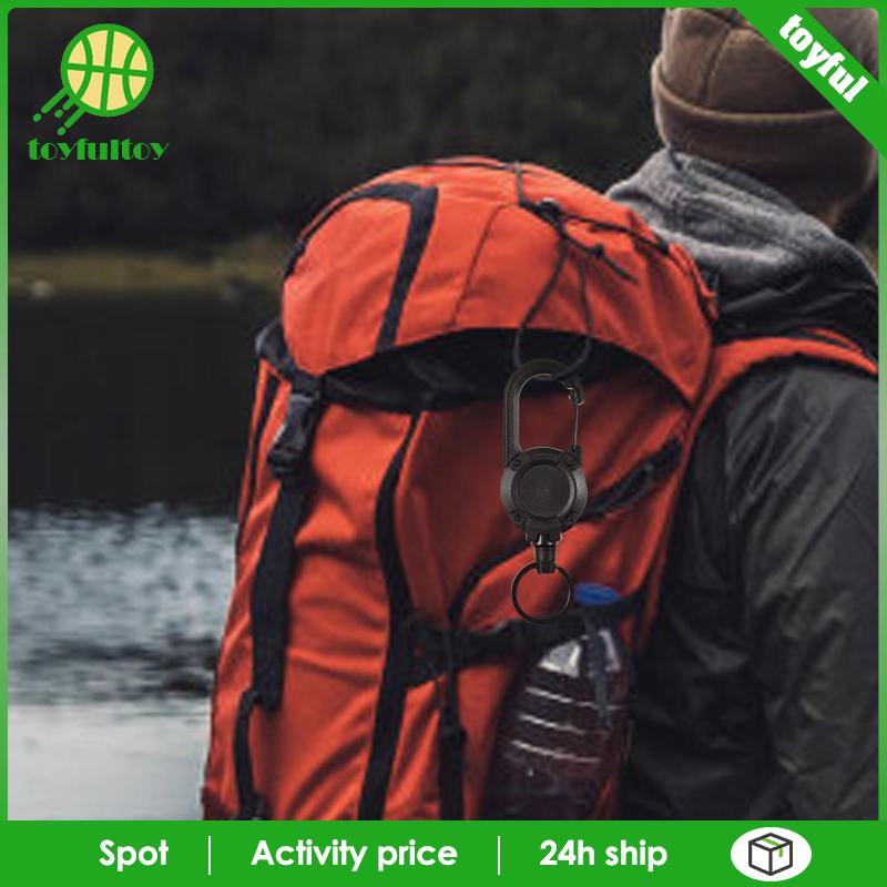 Dây Móc Khóa Bằng Thép Màu Đen Có Thể Thu Gọn