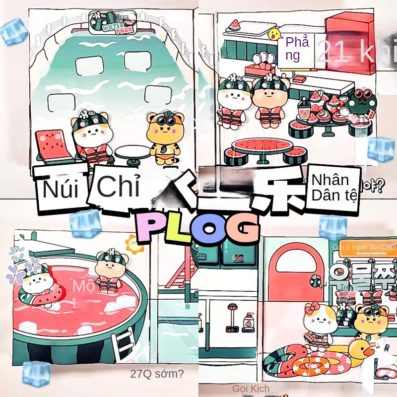 Sách Đồ Chơi Tự Làm Hình Trái Dưa Hấu Sáng Tạo Sách Thẻ Đồ Chơi,Bộ tranh CÔ TIÊN XANH búp bê giấy cho bé,Bộ Tranh Cắt dán ”Shop quần áo Online” Cô Tiên Xanh Bộ tranh Ngôi nhà của Gia Đình Tèo Sách Đồ Chơi Búp Bê Doudou Mặc Đầm Có Nhạc đồ chơi cắt dán