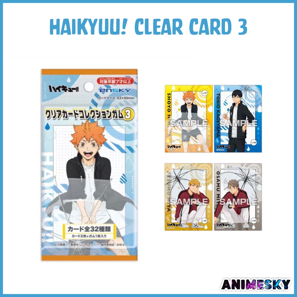 Pack thẻ nhân phẩm Haikyuu! clear card gum vol 3 chính hãng - Thẻ Haikyuu ENSKY