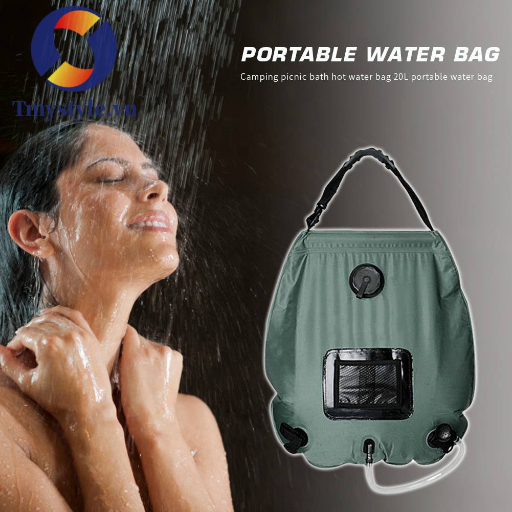 Túi Tắm Giữ Nhiệt Bằng Năng Lượng Mặt Trời Dung Tích 20L Tiện Dụng Khi Đi Cắm Trại