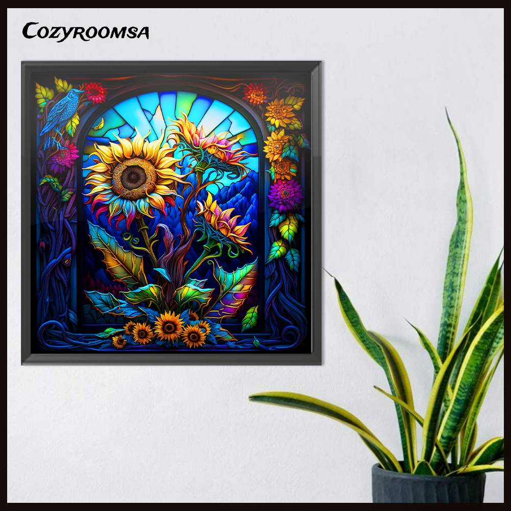 Tranh Đính Đá Kim Cương Toàn Bộ 5D DIY Hình Vẽ Hoa Hướng Dương