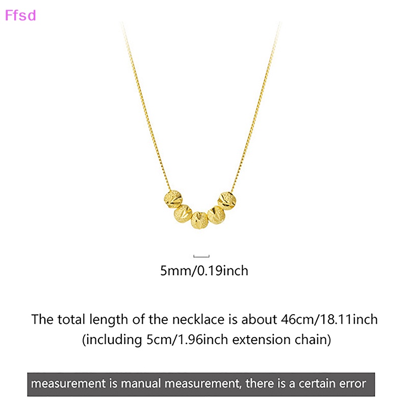 {Ffsd} Vòng cổ Chuỗi Hạt Màu Vàng Đơn Giản Thời Trang Hàn Quốc Dành Cho Nữ