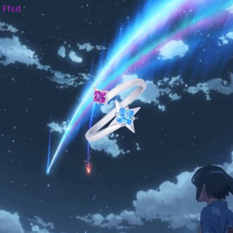 {Ffsd} Nhẫn Hợp Kim Dạng Mở Hình Anime Your Name Kimi no na wa Miyamizu Mitsuha Có Thể Điều Chỉnh Làm Quà Tặng Trang Sức cosplay * Bán Chạy