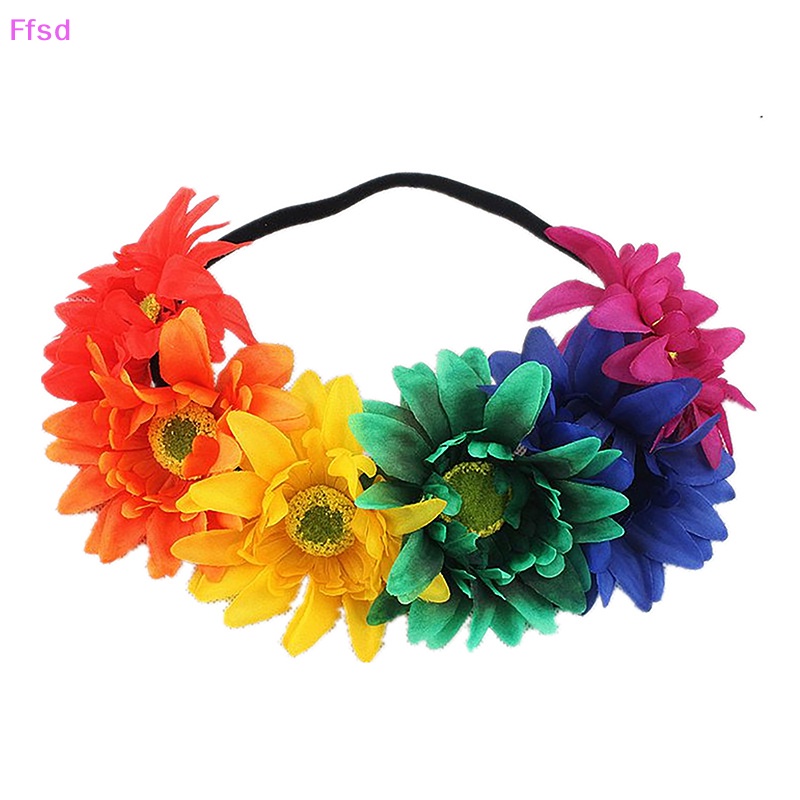 {Ffsd} Khăn Trùm Đầu Bandana Hình Hoa Hướng Dương / Vương Miện Hoa Hồng Phụ Kiện Làm Quà Tặng Cộng Đồng LGBTQ