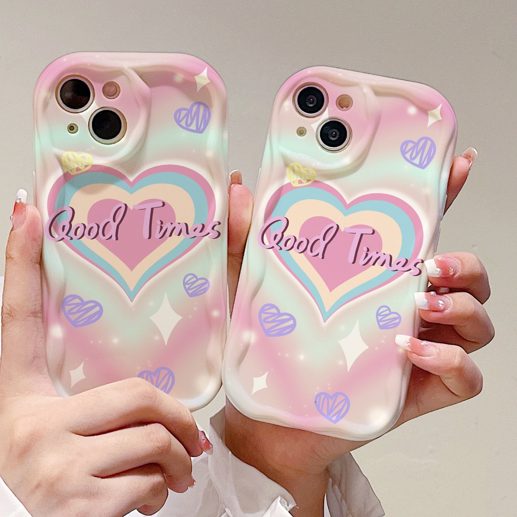 Ốp Điện Thoại Mềm Chống Rơi Họa Tiết Trái Tim Cho iPhone 14promax 11 13Pro 12 7 / 8plus 6s plus xr xs max 6 11Promax 13