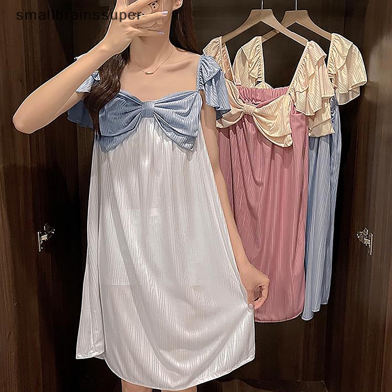 Đầm Cổ Vuông Tay Cánh Tiên Dáng Rộng Màu Trơn Phong Cách Hàn Quốc Thời Trang Mùa Hè Xinh Xắn Cho Nữ SBS