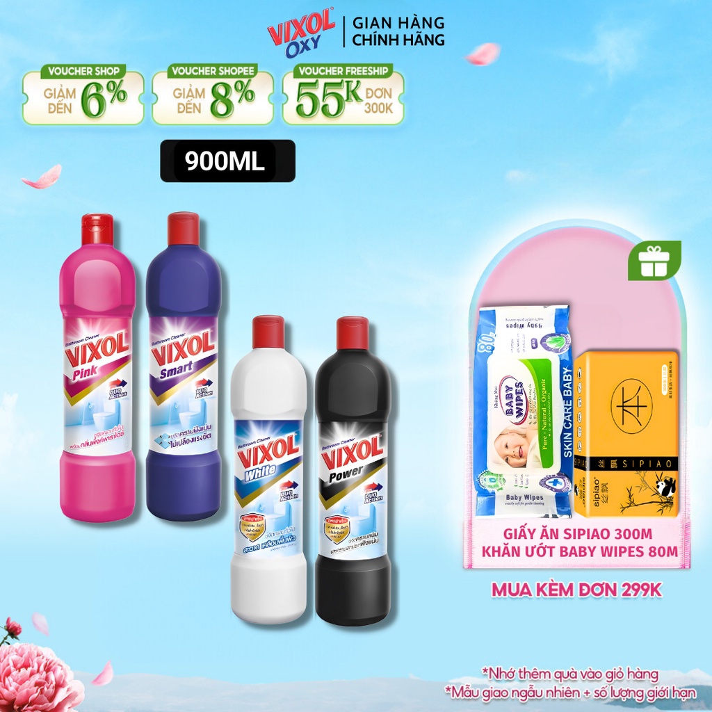 Tẩy Bồn Cầu Vixol Nước Tẩy Rửa Nhà Vệ Sinh Toilet Thái Lan Đa Năng 900ml