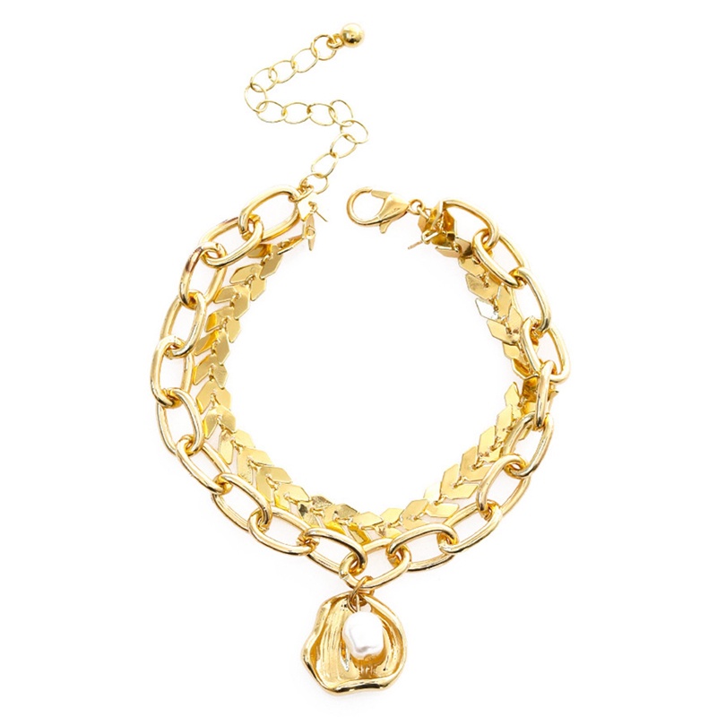 Ygt Vòng Tay Dây Xích Đôi Bằng Kim Loại Đính Đá Zircon Có Thể Điều Chỉnh Sang Trọng Làm Quà Tặng