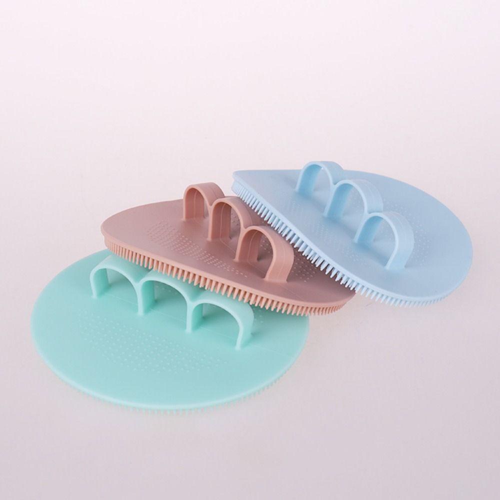 SUENIN Bàn Chải Tắm Ba Ngón Mát Xa Tẩy Tế Bào Chết Bằng Silica Gel Mềm Mại Hình Tròn Dùng Cho Phòng Tắm