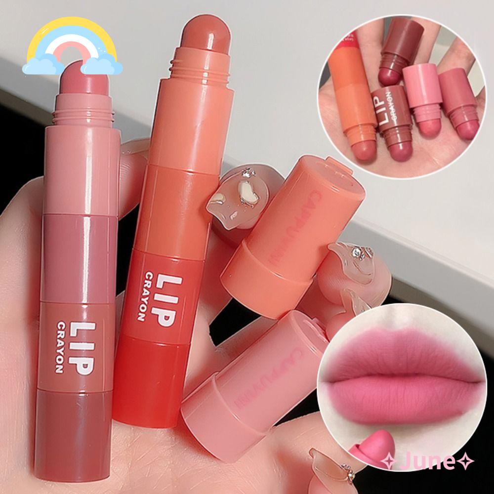 JUNE Son Môi Trang Điểm 4 Trong 1 Màu Nhung Lì Chống Nước Lâu Trôi Thích Hợp Làm Quà Tặng Cho Bạn Nữ