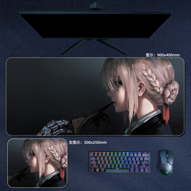 Tấm Lót Chuột Và Bàn Phím Máy Tính Họa Tiết Anime Violet Evergarden Violet Xxl