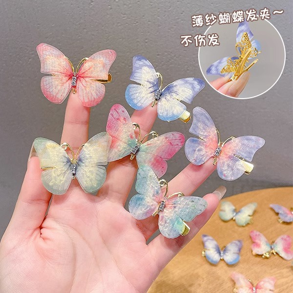 Bộ 2 Kẹp Tóc Hình Cánh Bướm Đính Đá Ba Chiều Cho Bé Gái 2023