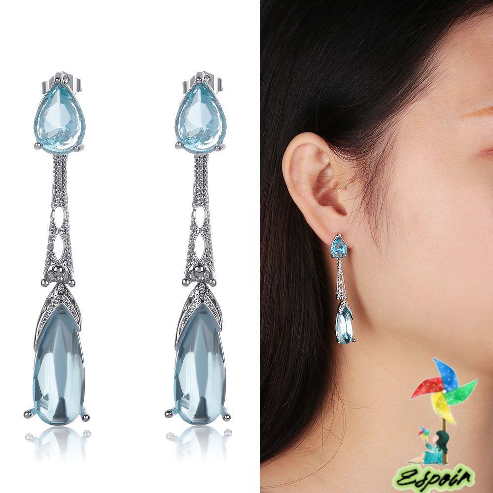 Bông Tai Mạ Bạc 925 Hình Cá Ngựa Đính Đá Sang Trọng