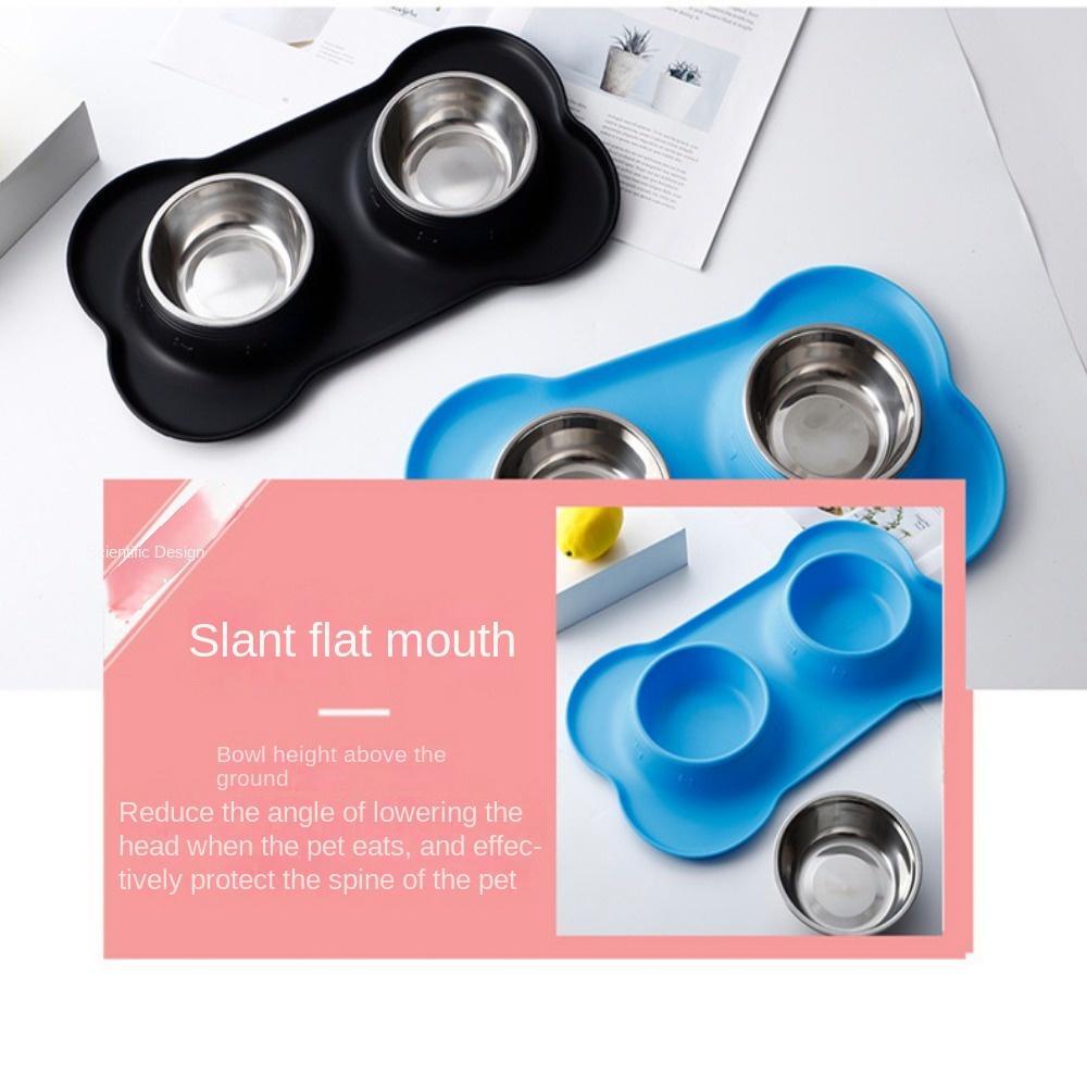 WONDER Bát Đựng Thức Ăn / Nước Uống Hai Lớp Bằng Thép Không Gỉ Bền Chống Rò Rỉ Chống Trượt Cho Thú Cưng