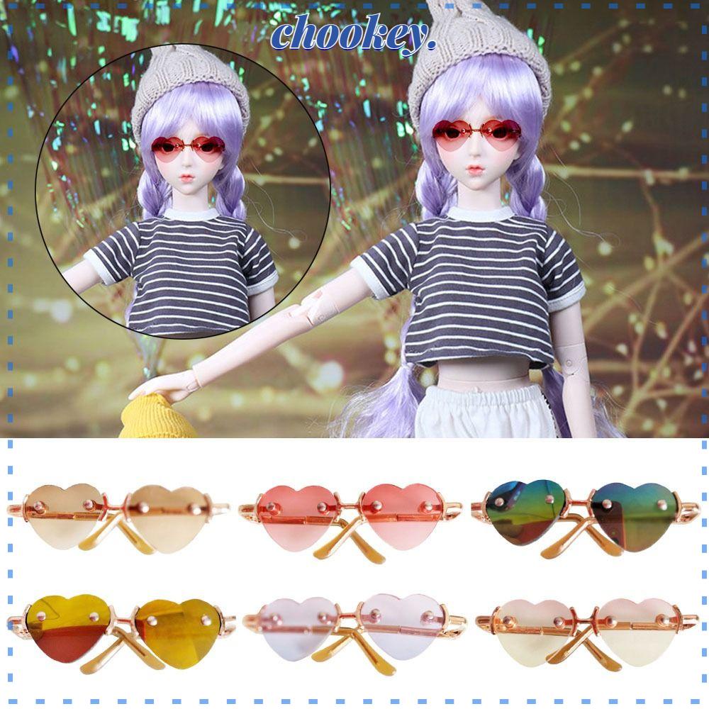 CHOOKEY Gọng Kính Hình Trái Tim Dễ Thương 8 Màu Dành Cho Búp Bê BJD 1 / 31 / 4