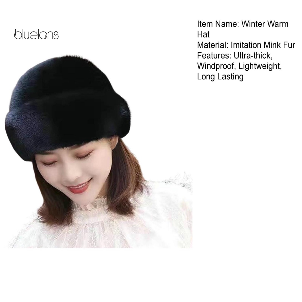 Mũ Lông Giả Màu Trơn Giữ Ấm Tai Chống Gió Không Phai Màu Sắc Thời Trang Mùa Đông Cho Nữ