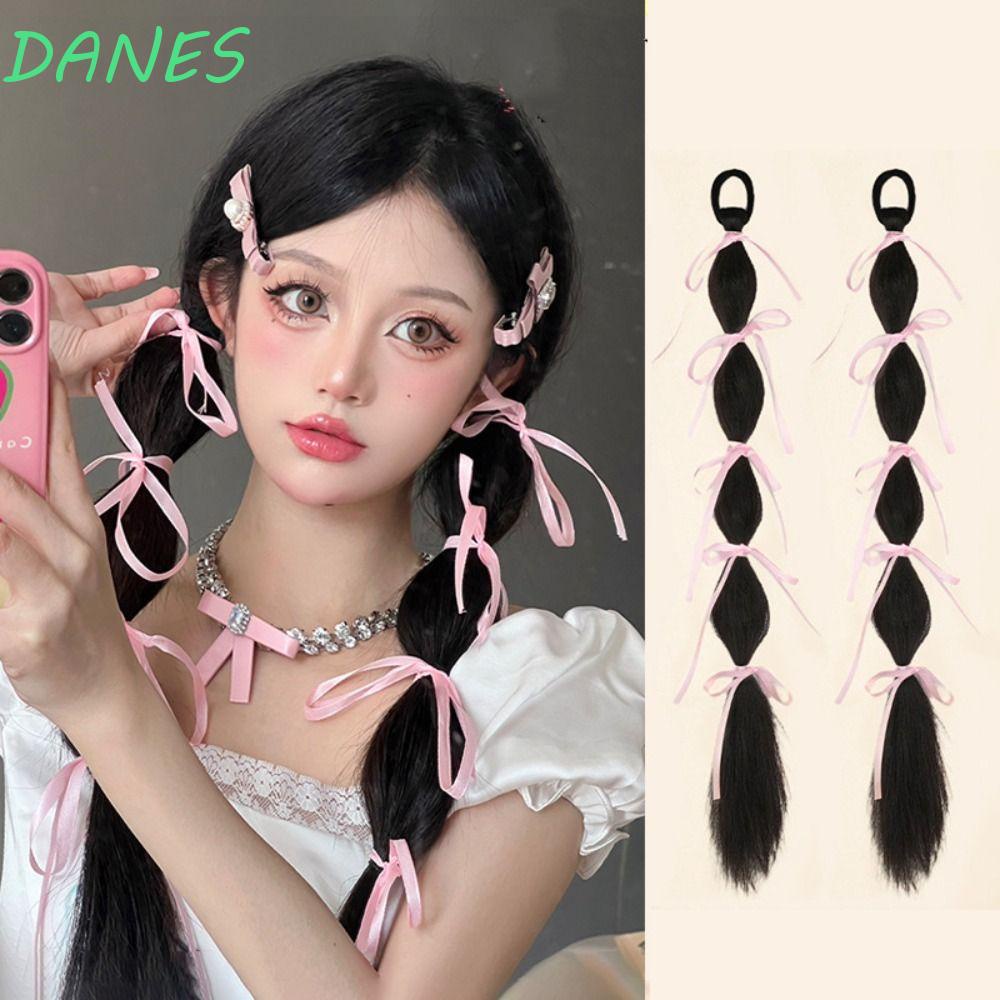 DANES Tóc Giả Thắt Bím Bằng Sợi Tổng Hợp Màu Nâu / Trắng Kháng Nhiệt Dành Cho Nữ Tập Boxing